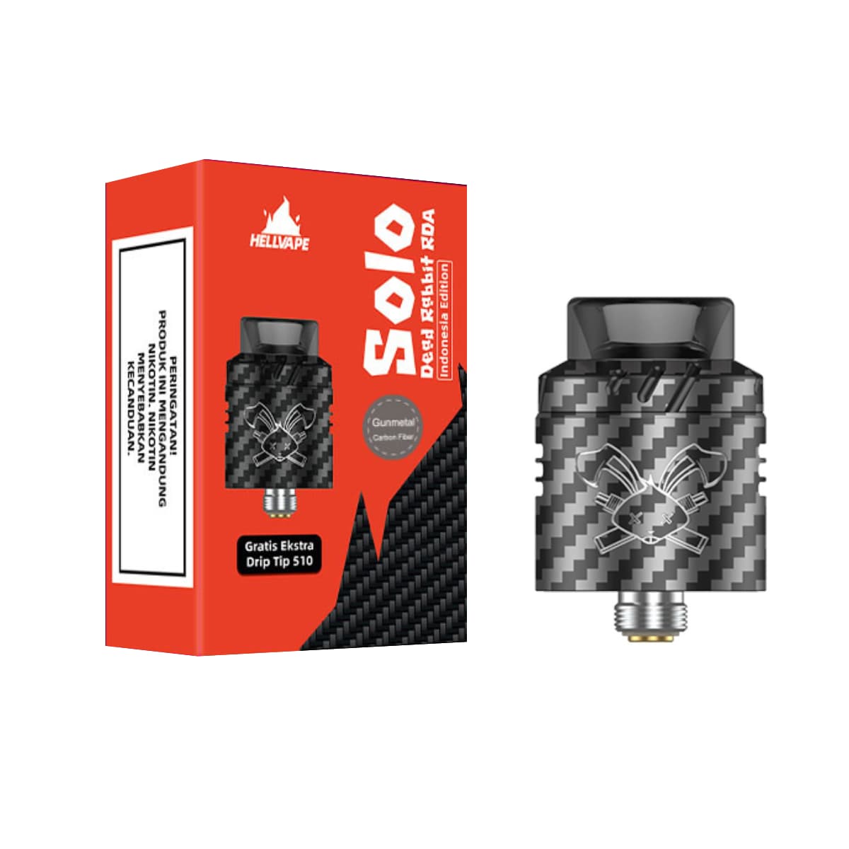 Categoria: Tanque reconstruible RDA, marca: HELLVAPE, Referencia: Dead Rabbit Solo RDA Gunmetal Carbon Fiber, presentacion: Unidad, tienda de vapeo onlie Freesmokevape.