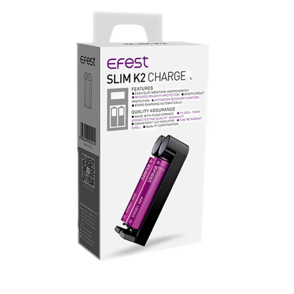 Categoria: Cargador De Bateria 18650 , marca: EFEST, Referencia: Efest SLIM K2, presentacion: Unidad, tienda de vapeo onlie Freesmokevape.