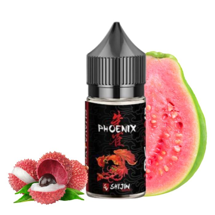 Líquido de sales de nicotina Shijin Phoenix, sabor Guayaba y Lichi, 24mg y 50mg de nicotina, presentación 30ml, categoría frutal, tienda Freesmokevape.