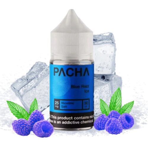 Liquido sales de nicotina, categoria Frio, marca PACHA, sabor Blue Razz Ice , descripcion: Frambuesa Azul, Ice 25mg y 50mg, presentacion: 30ML, tienda de vapeo onlie Freesmokevape.