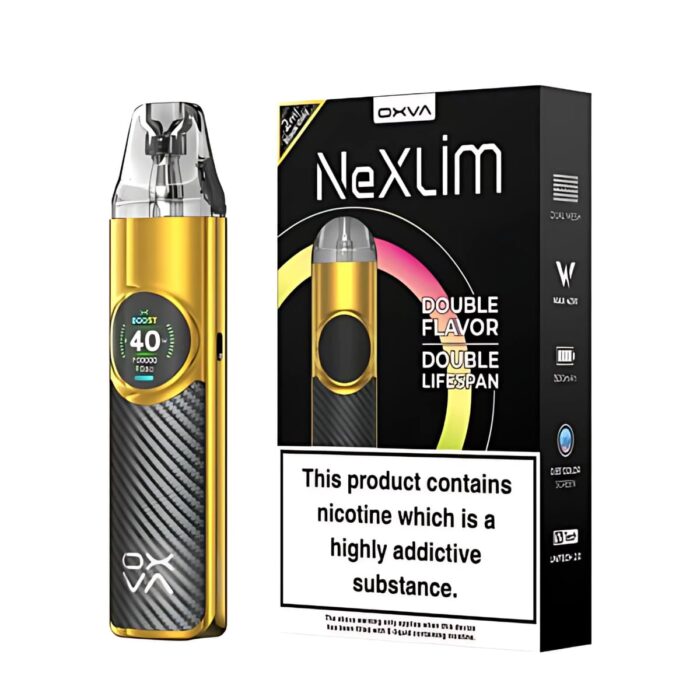 Categoria: Equipo Pod, marca: OXVA , Referencia: OXVA NeXLIM Pod Black Gold, presentacion: Unidad, tienda de vapeo onlie Freesmokevape.