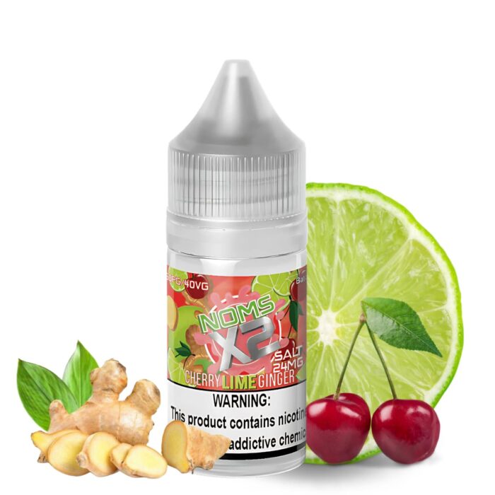 Liquido sales de nicotina, categoria Frutal, marca FREE NOMS, sabor Cherry Lime Ginger, descripcion: Cereza, Limón, Gengibre 24mg y 48mg, presentacion: 30ML, tienda de vapeo onlie Freesmokevape.