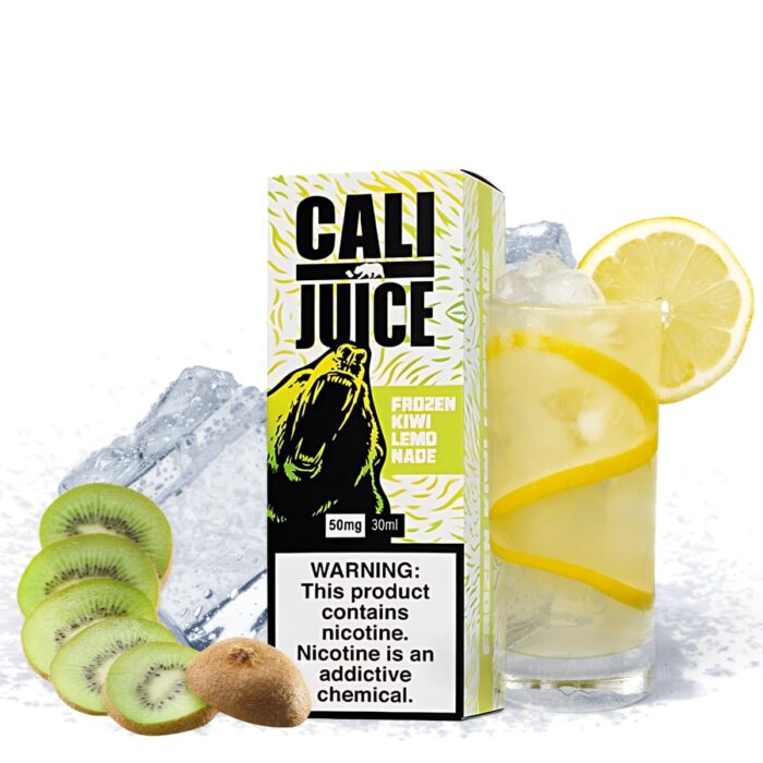 Liquido sales de nicotina, categoria Frio, marca CALI JUICE, sabor Frozen Kiwi Lemonade, descripcion: Kiwi, Limonada, Freeze 35mg y 50mg, presentacion: 30ML, tienda de vapeo onlie Freesmokevape.