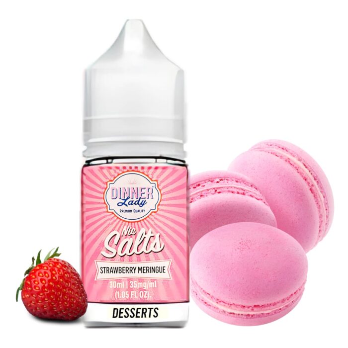 Liquido sales de nicotina, categoria Postre, marca DINNER LADY, sabor Strawberry Macaroon, descripcion: Fresa, Macarrón 25mg y 50mg, presentacion: 30ML, tienda de vapeo onlie Freesmokevape.
