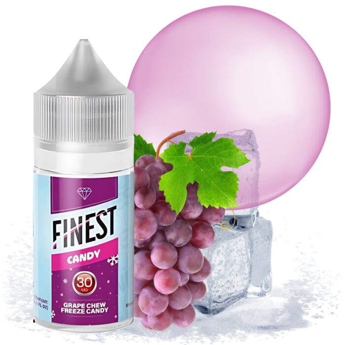Liquido sales de nicotina, categoria Frio, marca THE FINEST, sabor Grape Chew Candy Freeze, descripcion: Uva, Ice 30mg y 50mg, presentacion: 30M, tienda de vapeo onlie Freesmokevape.