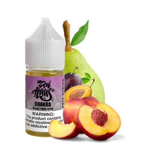 Liquido sales de nicotina, categoria Frutal, marca ZEN HAUS, sabor Chakra, descripcion: Durazno, Pera, Ciruela 30mg y 50mg, presentacion: 30ML, tienda de vapeo onlie Freesmokevape.