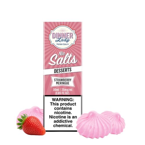 Liquido sales de nicotina, categoria Postre, marca DINNER LADY, sabor Strawberry Meringue, descripcion: Fresa, Merengue 25mg, 35mg y 50mg, presentacion: 30ML, tienda de vapeo onlie Freesmokevape.