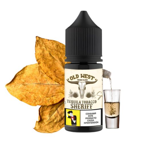 Liquido sales de nicotina, categoria Tabaco, marca OLD WEST, sabor Tobacco Sheriff, descripcion: Tabaco, Whiskey 25mg y 50mg, presentacion: 30ML, tienda de vapeo onlie Freesmokevape.